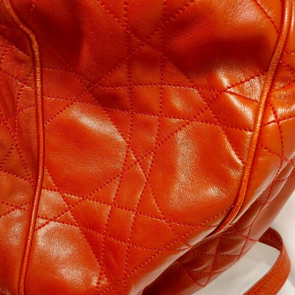 Christian Dior Red Cannage Drawstring Shoulder Bag - Picture 6 of 13